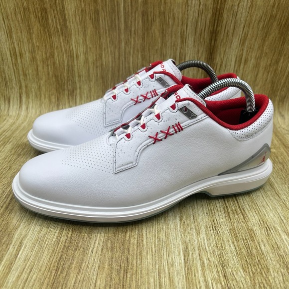 Nike Air Jordan ADG 5 Men's Size 9.5 White Fire Red Golf Shoes Spikeless NEW - Picture 3 of 10